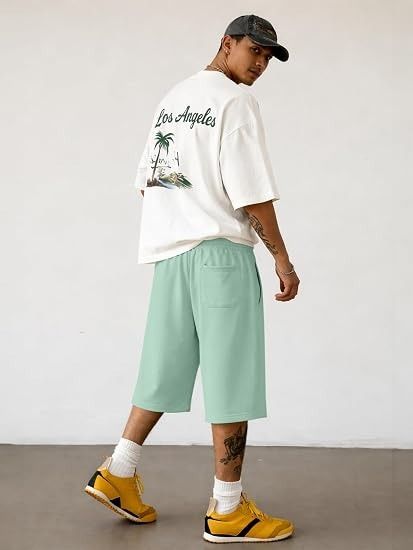 Mint Green Drawstring Shorts image 3